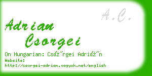 adrian csorgei business card